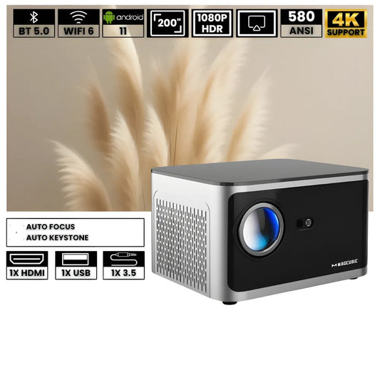 Projektor Full HD Android – 1080p, 580 ANSI lumenów, Bluetooth, automatyczna korekcja, do 150 cali