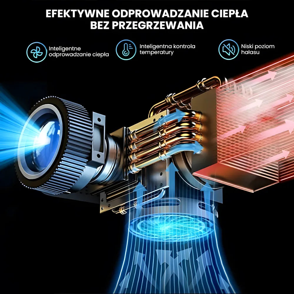 Projektor home cinema inteligentny – Full HD, 1200 ANSI lumenów, Android 13, autofocus 6D, Wi-Fi 6, Bluetooth