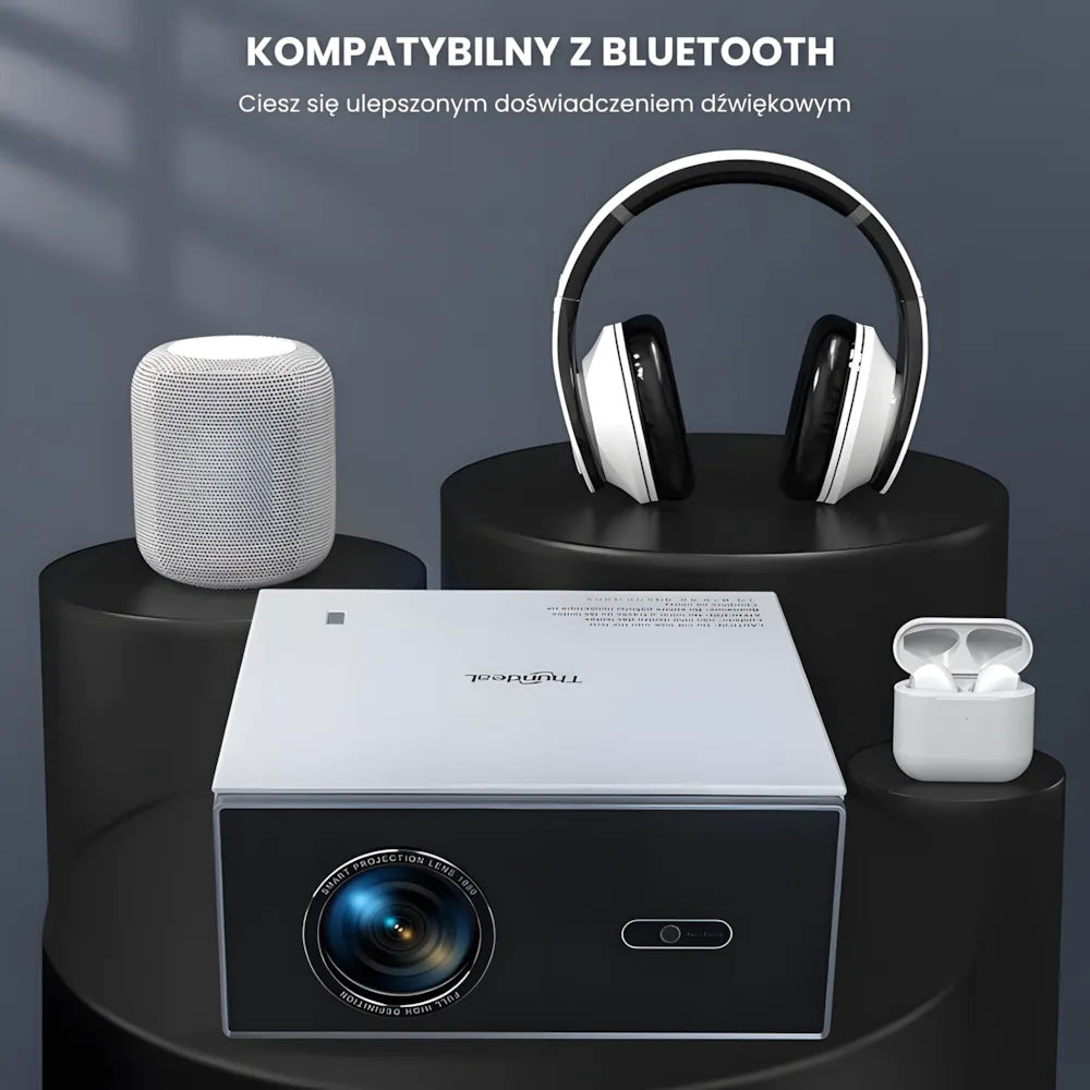 Projektor home cinema inteligentny – Full HD, 1200 ANSI lumenów, Android 13, autofocus 6D, Wi-Fi 6, Bluetooth