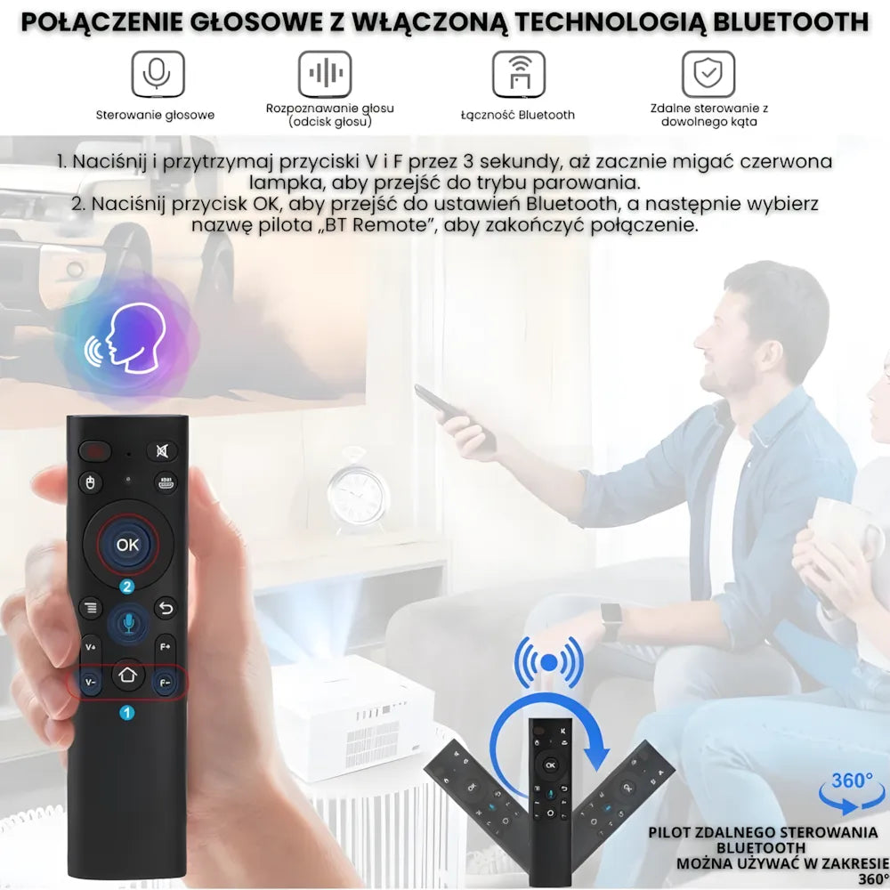 Projektor home cinema inteligentny – Full HD, 1200 ANSI lumenów, Android 13, autofocus 6D, Wi-Fi 6, Bluetooth