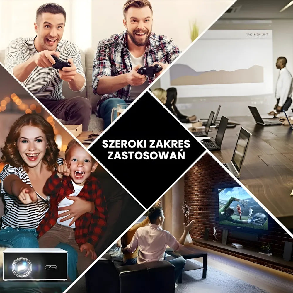Projektor home cinema inteligentny – Full HD, 1200 ANSI lumenów, Android 13, autofocus 6D, Wi-Fi 6, Bluetooth