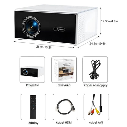 Projektor home cinema inteligentny – Full HD, 1200 ANSI lumenów, Android 13, autofocus 6D, Wi-Fi 6, Bluetooth